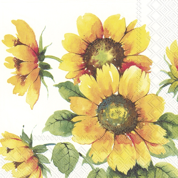 Servetel decorativ 'Colourful sunflowers', 33cm