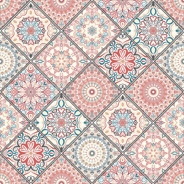 Servetel decorativ 'Boho-chic mandala', 33cm