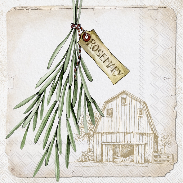 Servetel decorativ 'Rosemary cream', 33cm