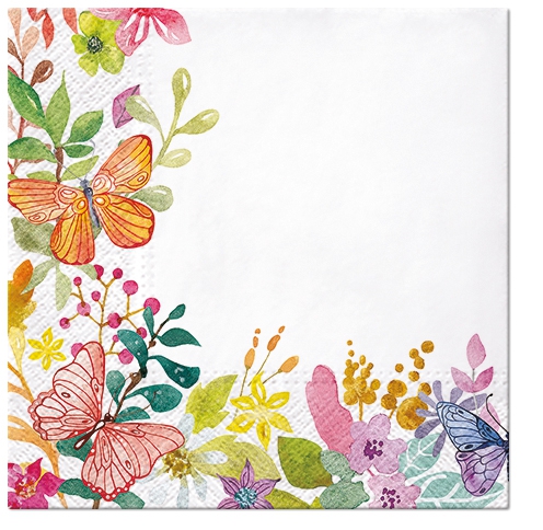 Servetel decorativ 'Watercolor meadow', 33cm