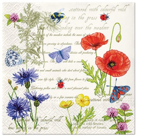 Servetel decorativ 'Vintage summer', 33cm
