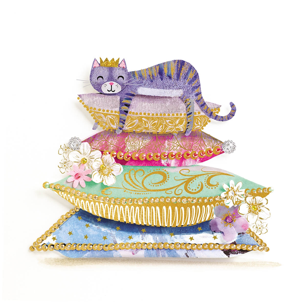 Servetel decorativ 'Blue cat', 33cm
