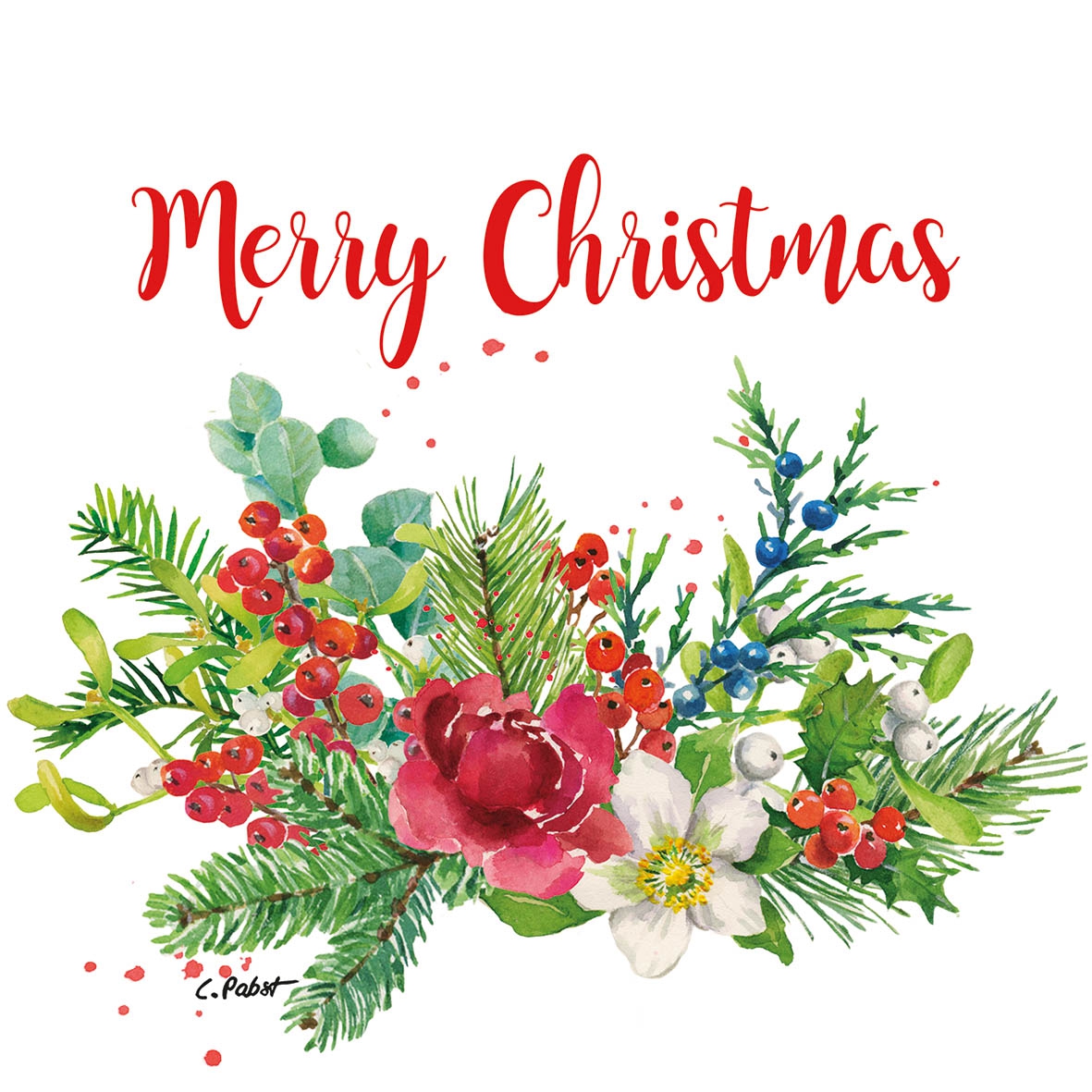 Servetel decorativ 'Flora Christmas', 33cm