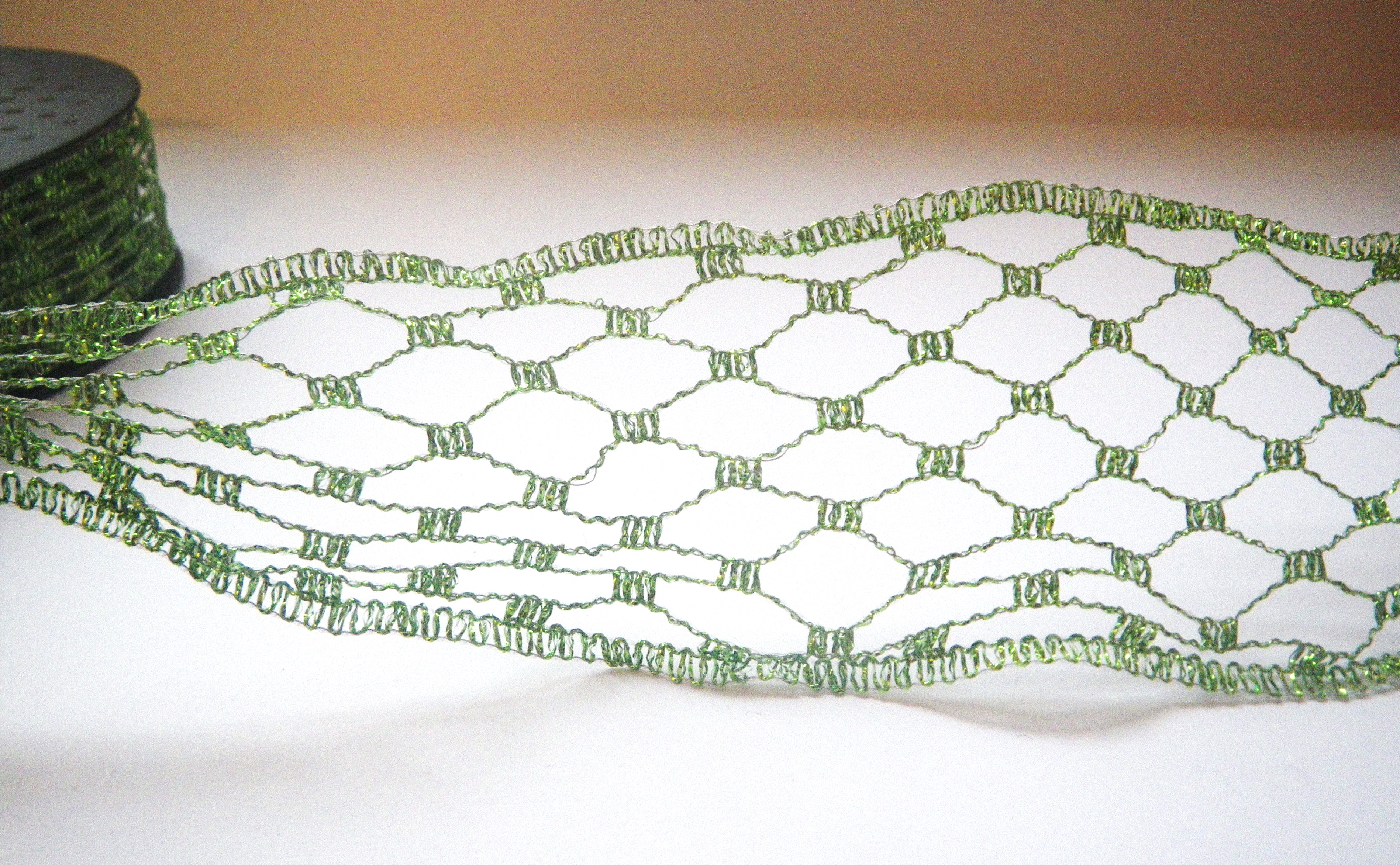 Panglica tip plasa, din lurex, cul.vernil