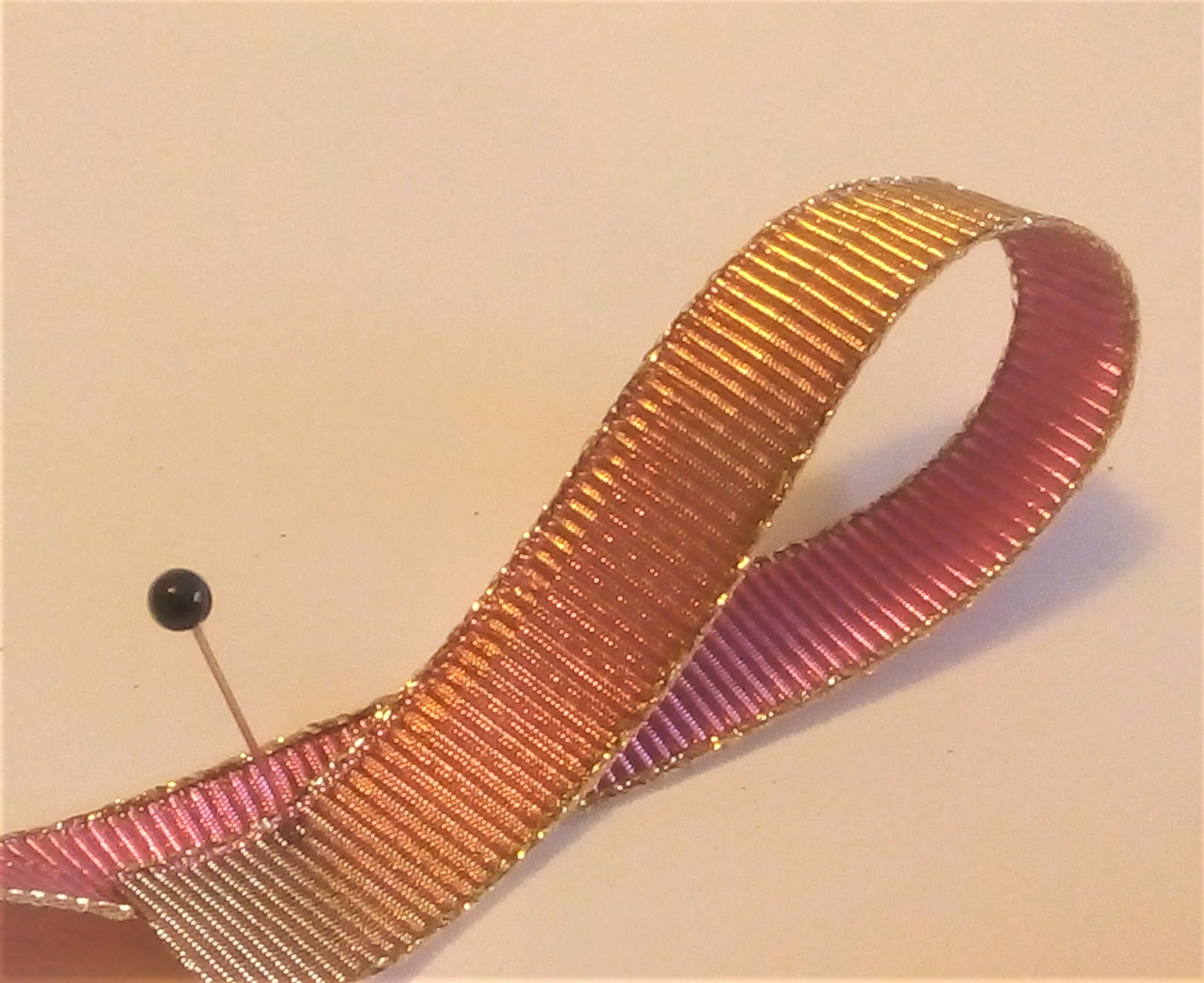 Panglica roz-auriu, 15mm