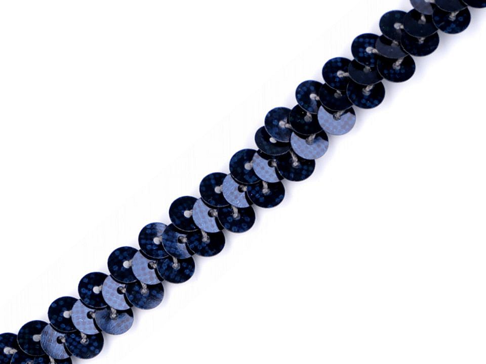 Panglica elastica cu paiete bleumarin