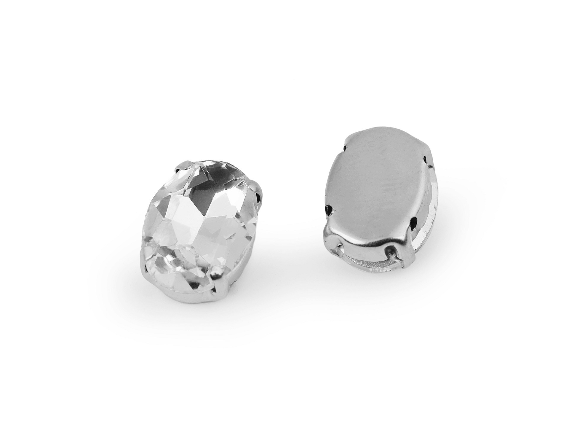 Chaton oval din sticla, 10*14mm