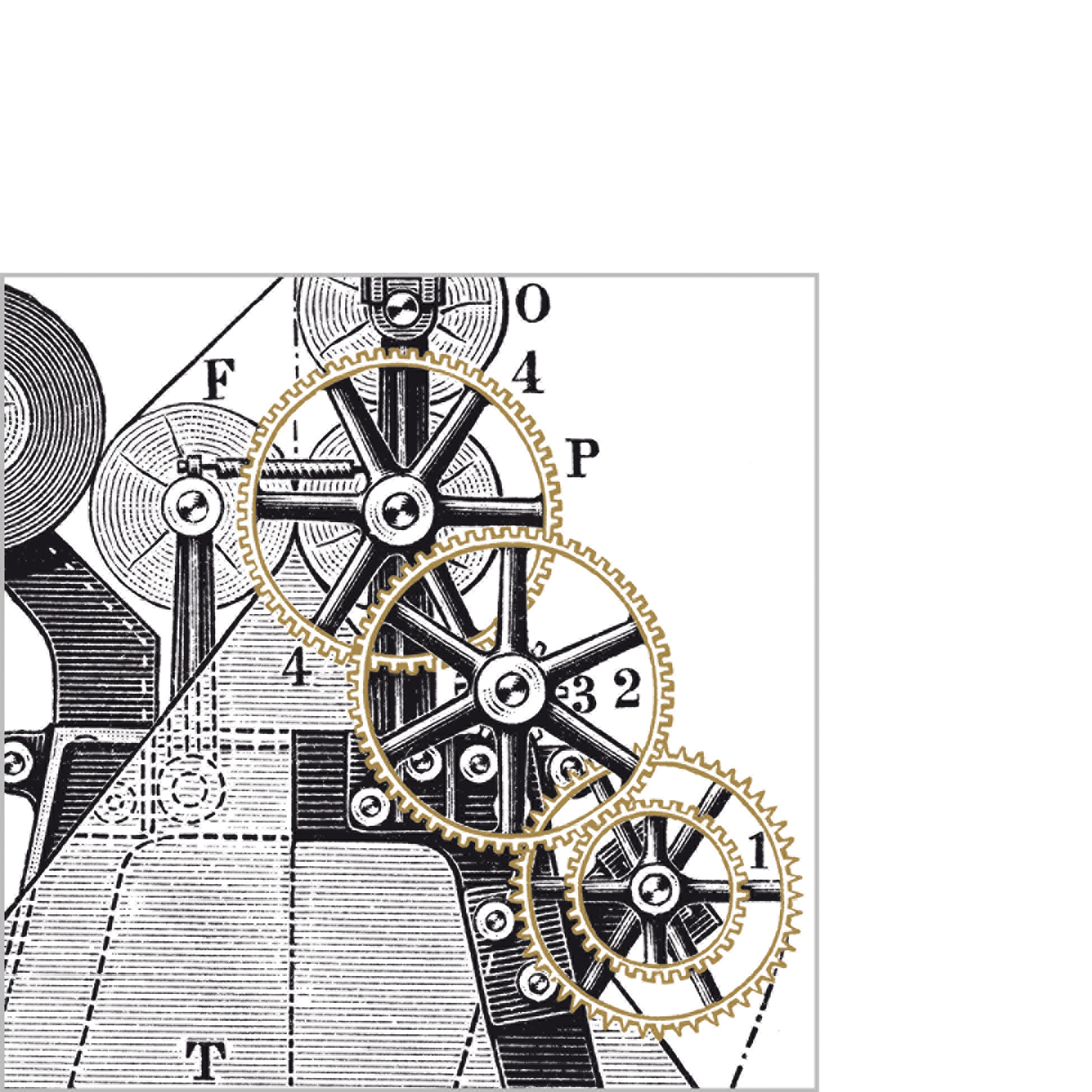 Servetel decorativ 'Clock work', 25cm