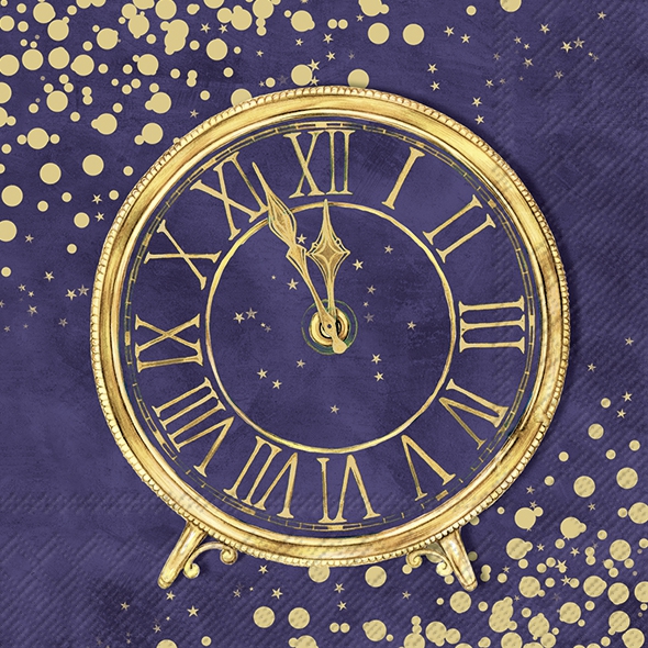 Servetel decorativ 'Golden clock', 25cm