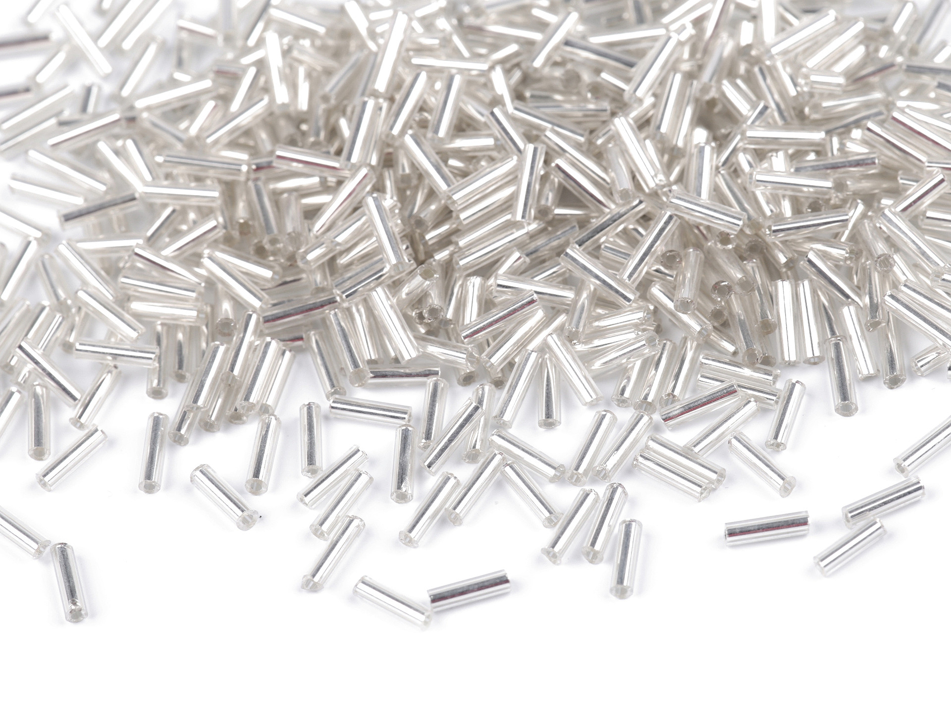 Margele tubulare 6mm, cul.argintie, 50g