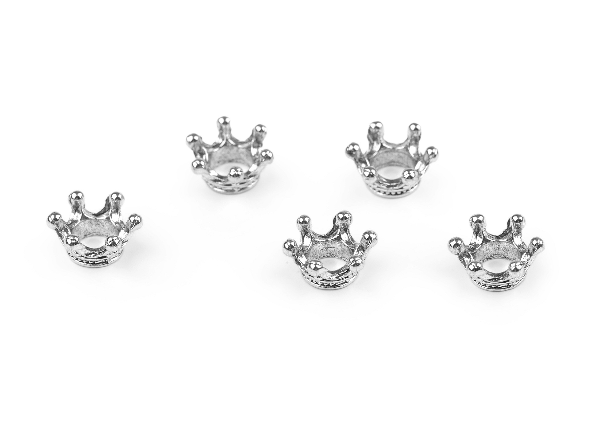 Coronita din metal, cul.argintie, 7*12mm