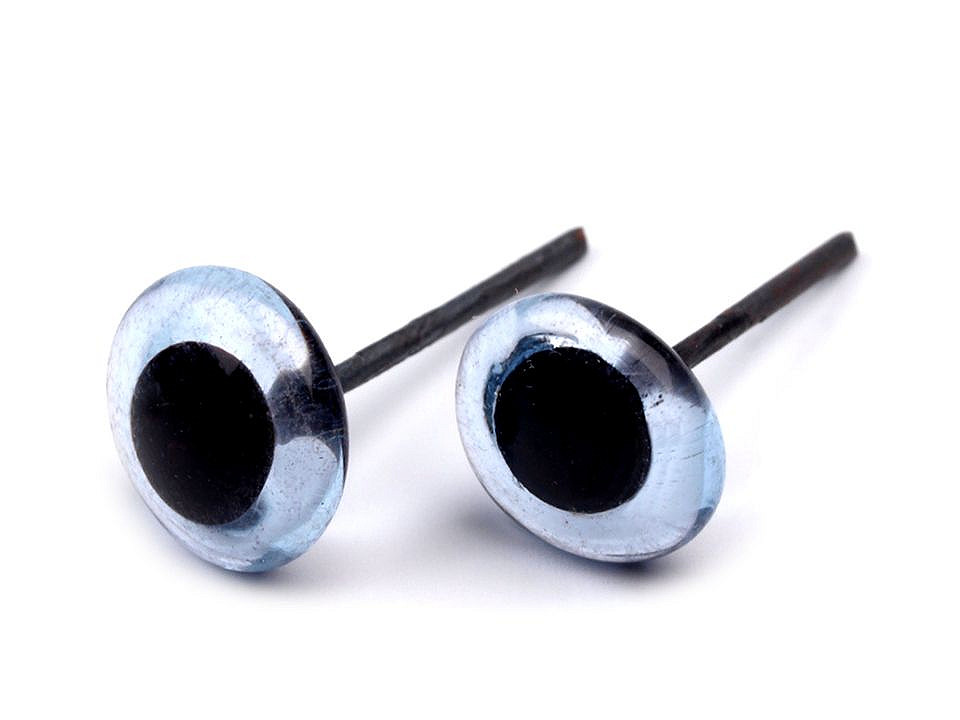 Set de 2 ochi din sticla 8mm, cul.bleu