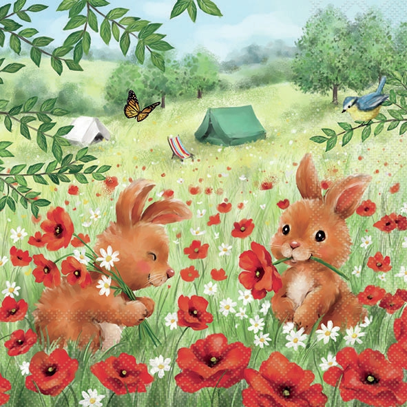 Servetel decorativ 'Summer camp', 33cm