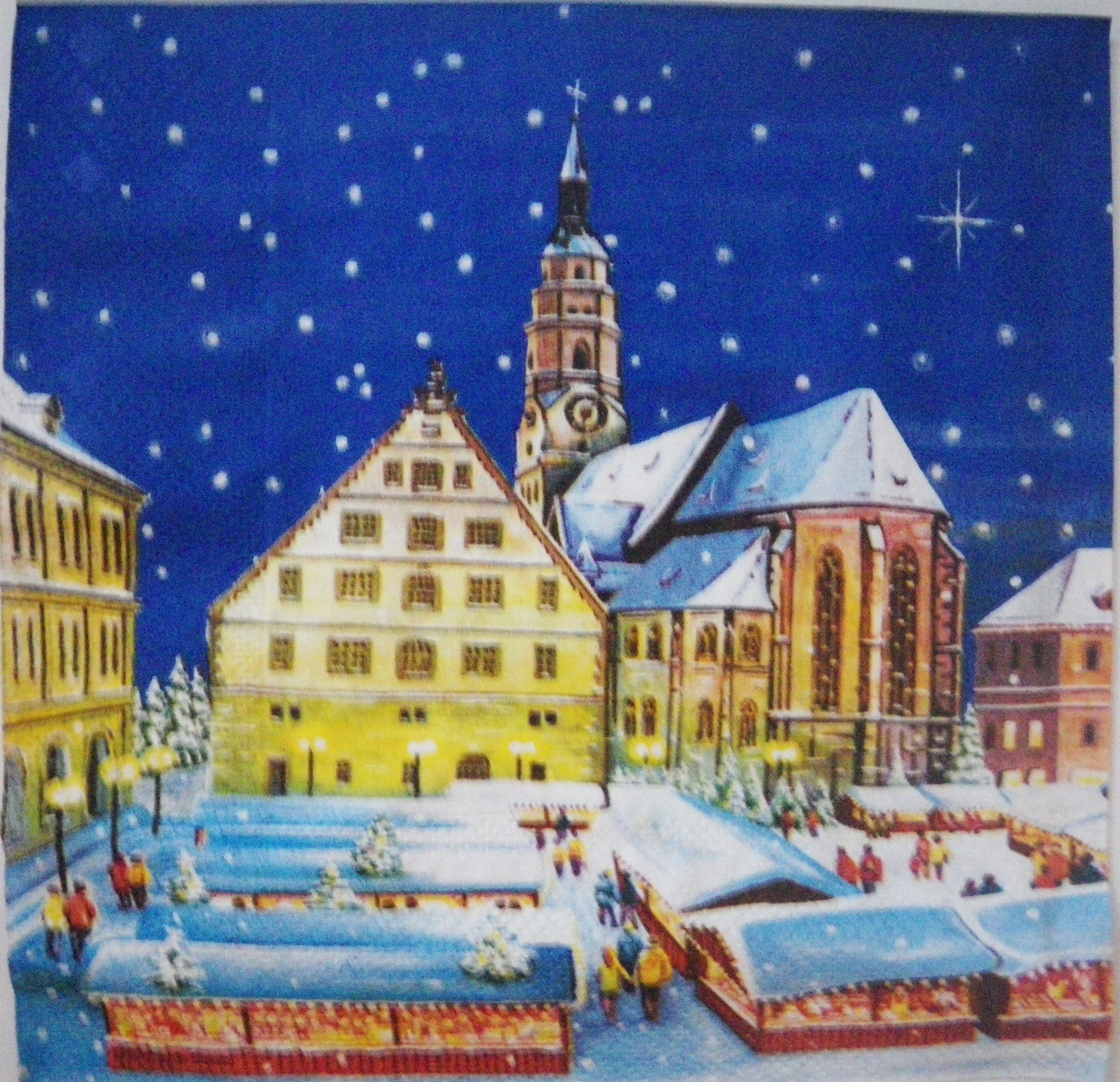 Servetel decorativ 'Xmas market', 33cm