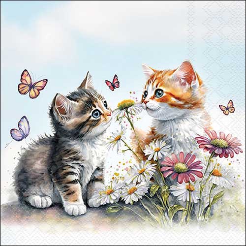 Servetel decorativ 'Kittens', 33cm