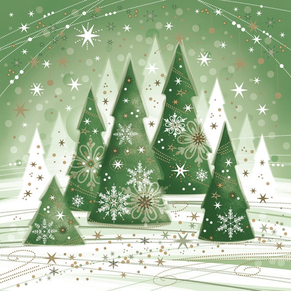 Servetel decorativ 'Christmas forest', 33cm