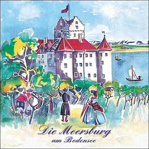 Servetel decorativ 'Die Meersburg', 33cm