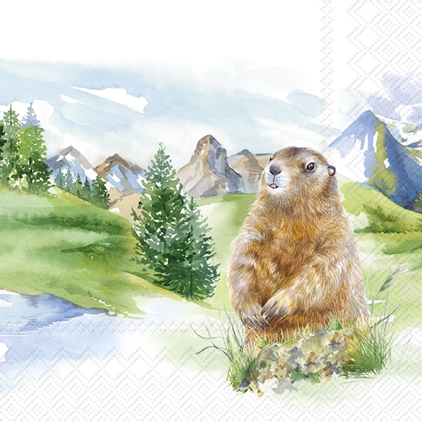Servetel decorativ 'Wildlife green', 25cm