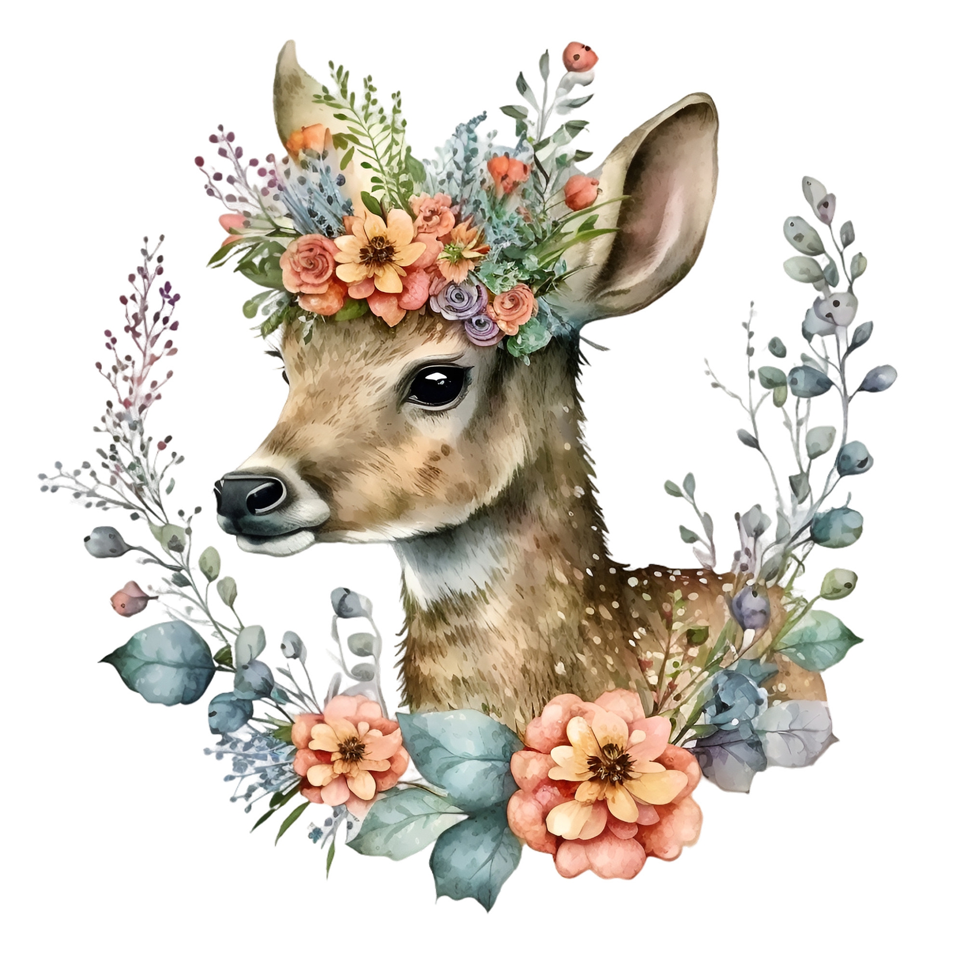 Servetel decorativ 'Mrs deer', 33cm