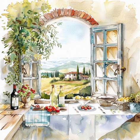 Servetel decorativ 'Cucina con vista', 33cm