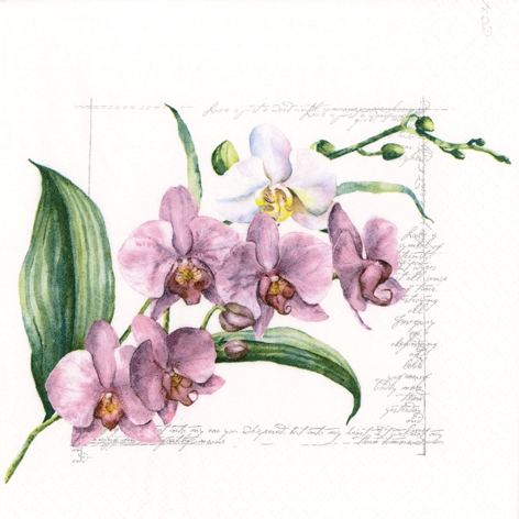 Servetel decorativ 'Orchidee pink', 33cm