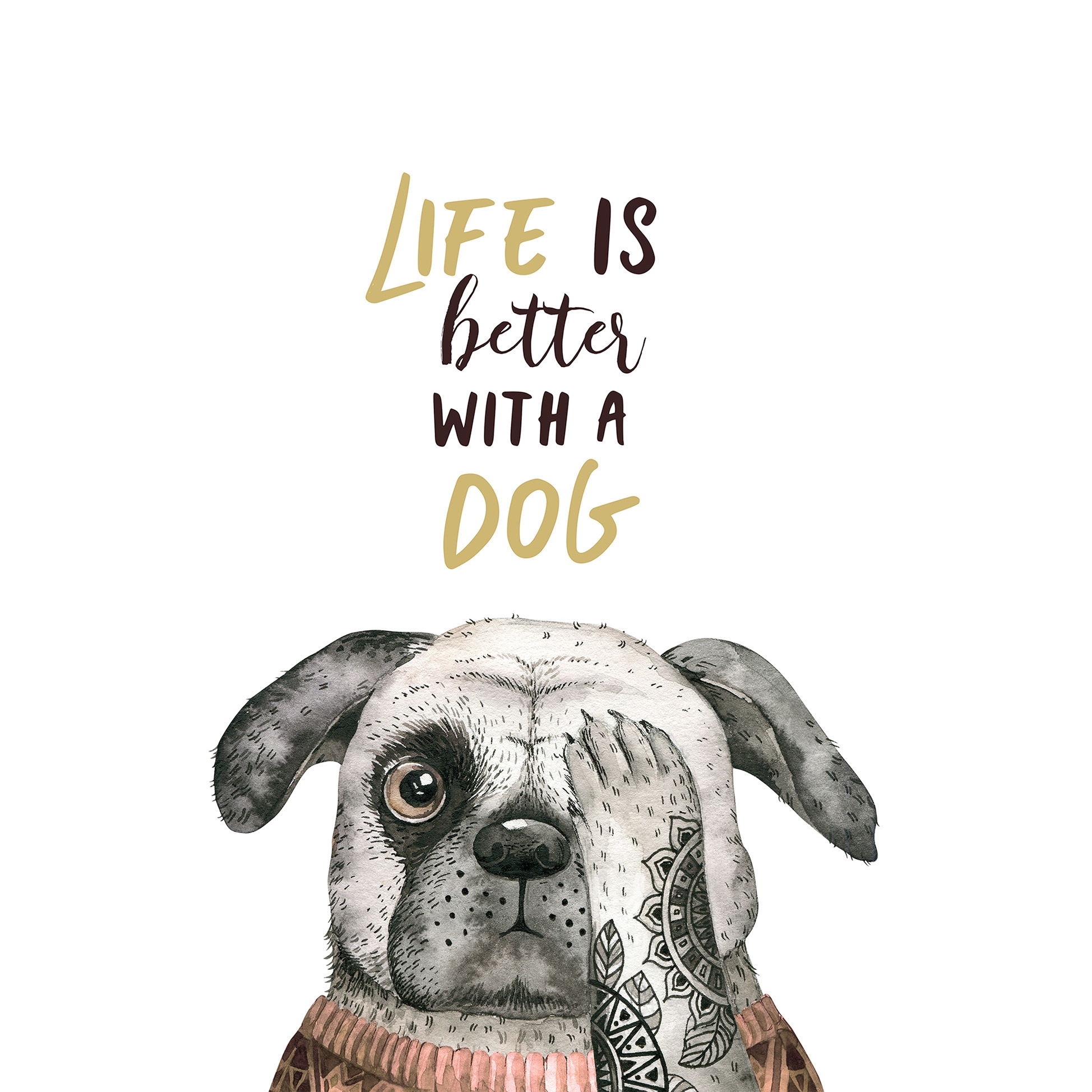 Servetel decorativ 'Life is better', 33cm