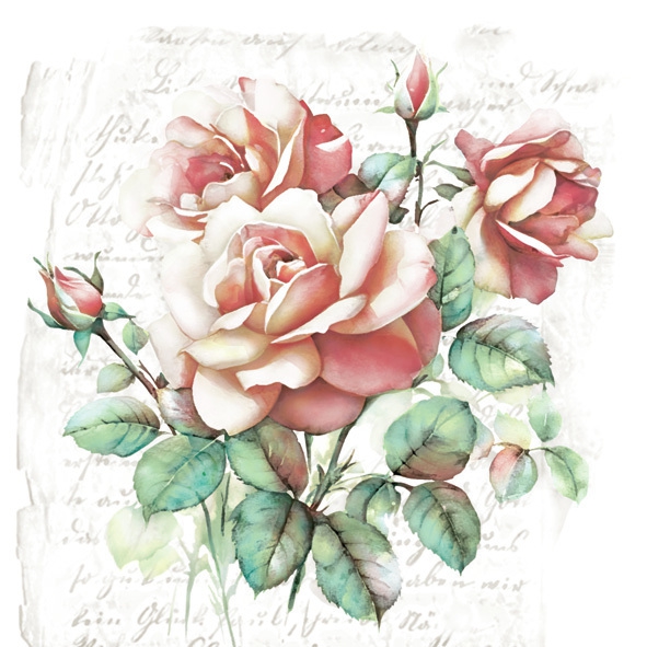 Servetel decorativ 'Classic roses', 33cm