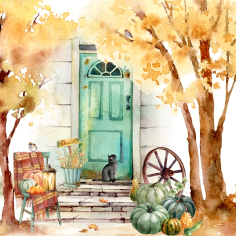 Servetel decorativ 'Thankful autumn', 33cm