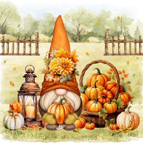 Servetel decorativ 'Harvest gnome', 33cm