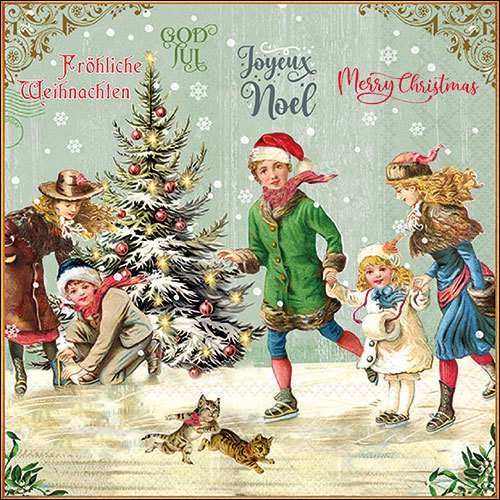 Servetel decorativ 'Xmas on ice', 33cm