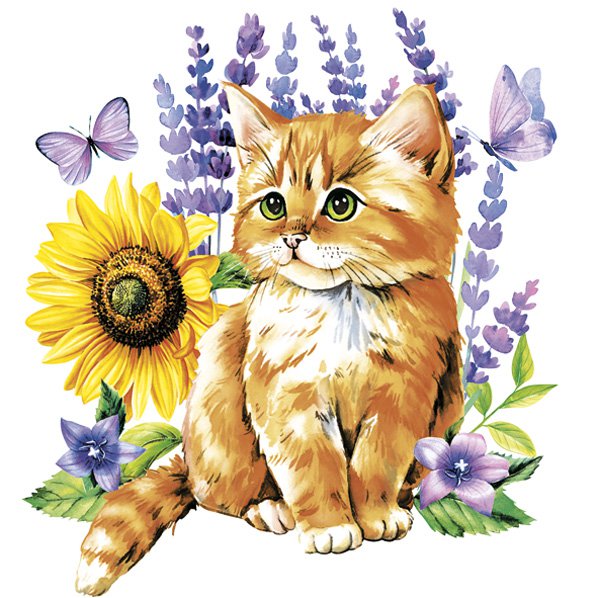 Servetel decorativ 'Ginger cat and dog', 33cm