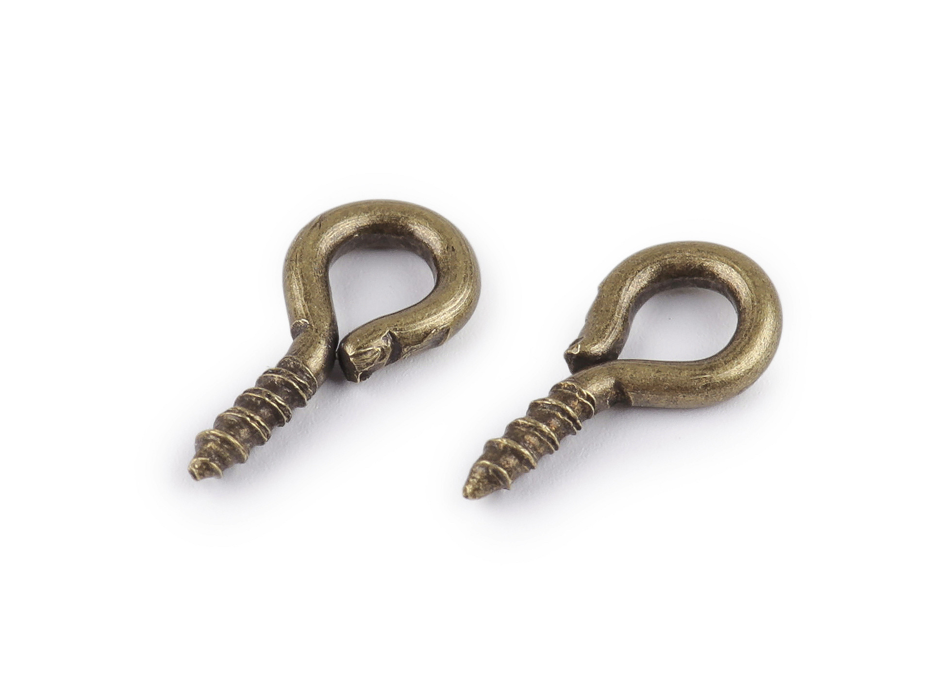 Set de 2 mini-holsuruburi cu inel, aspect alama patinata