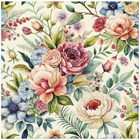 Servetel decorativ 'Rustic bloom', 33cm