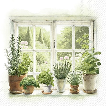 Servetel decorativ 'Homegrown herbs', 33cm