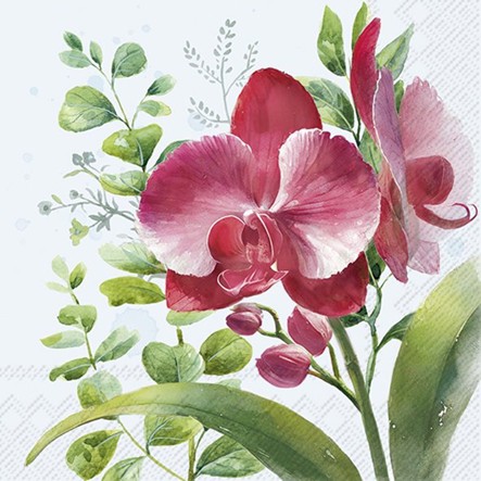 Servetel decorativ 'Ruby orchid', 33cm