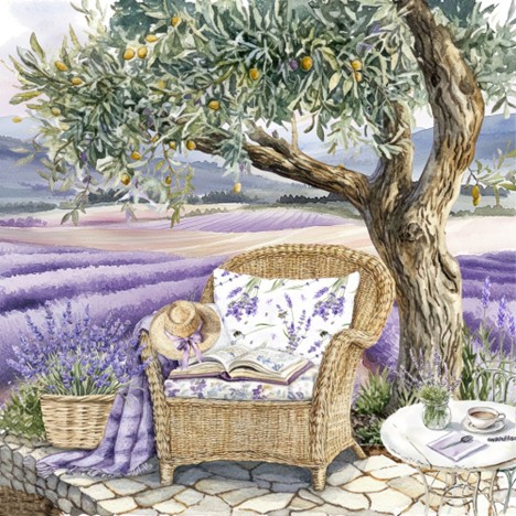 Servetel decorativ 'Summer in Provence', 33cm