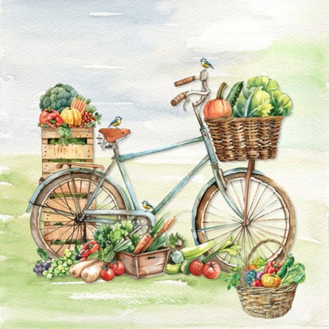 Servetel decorativ 'Farmers market', 33cm