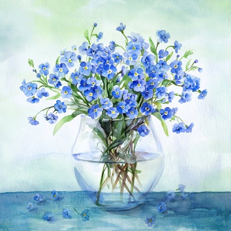 Servetel decorativ 'Forget-me-not-2', 33cm