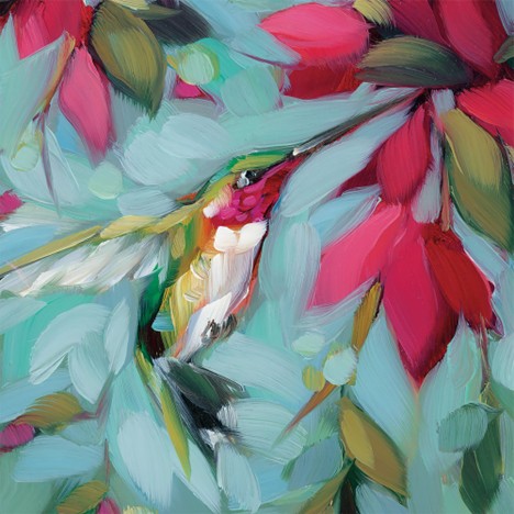 Servetel decorativ 'Colibry flowers', 33cm