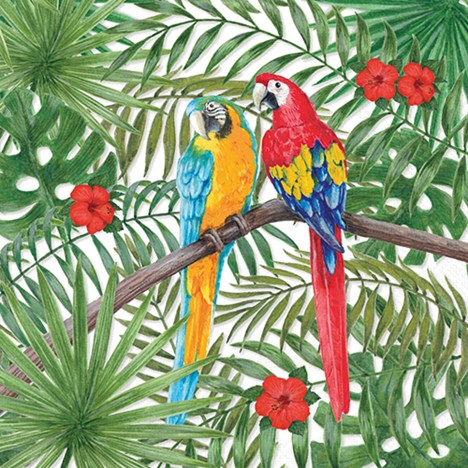 Servetel decorativ 'Parrots', 33cm