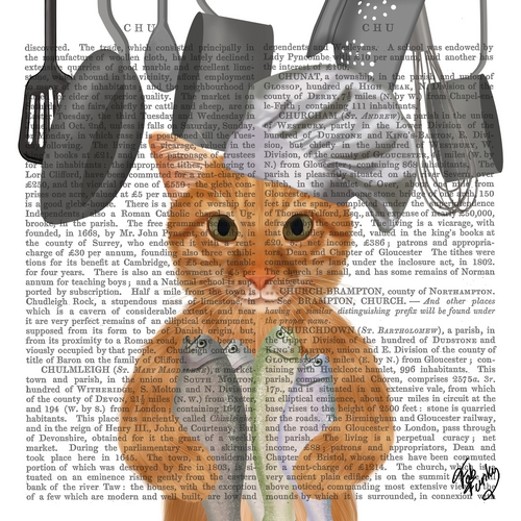 Servetel decorativ 'Cat chef', 33cm