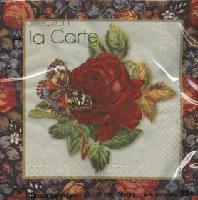 Servetel decorativ 'Roses rouge', 33cm