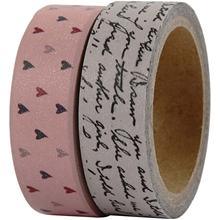 Set de 2 role de benzi adezive decorative, model 'Written words'