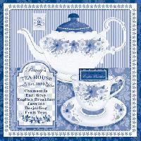 Servetel decorativ 'Tea time blue', 25cm