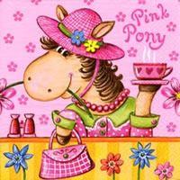 Servetel decorativ 'Pink pony', 33cm