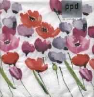 Servetel decorativ 'Tulips & poppies', 25cm