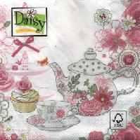 Servetel decorativ 'Tea and cupcake', 33cm