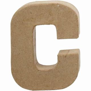 Litera "C", 3D, din papier-mache, 10cm
