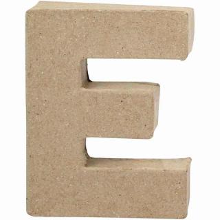 Litera "E", 3D, din papier-mache, 10cm