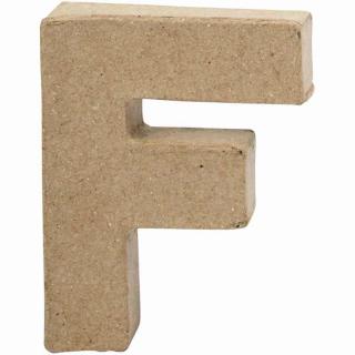 Litera "F", 3D, din papier-mache, 10cm